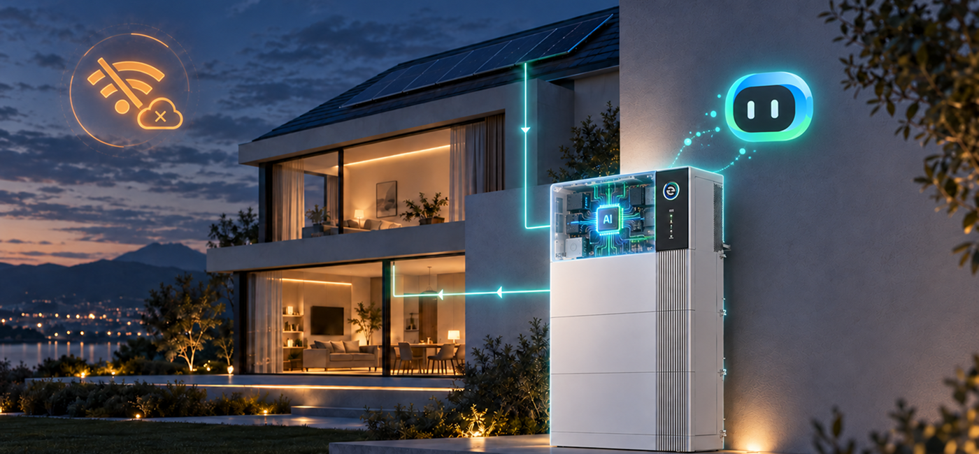 AI Edge energy storage continuing local optimisation when cloud is offline